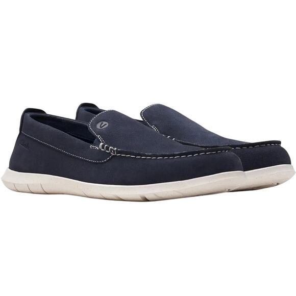 Clarks Mens Flexway Step Casual Sneakers US 8.5 EU 41.5 Navy Blue Suede NWOB